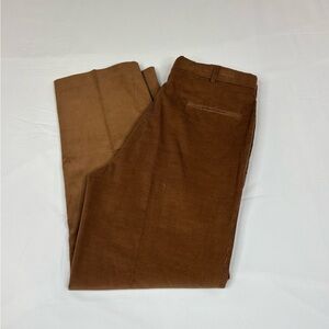 Vintage Lands End Pants Mens Size 35x32 Corduroy Beige Natural Pleated USA